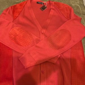 Stefano Ricci sweater cardigan with suede accents